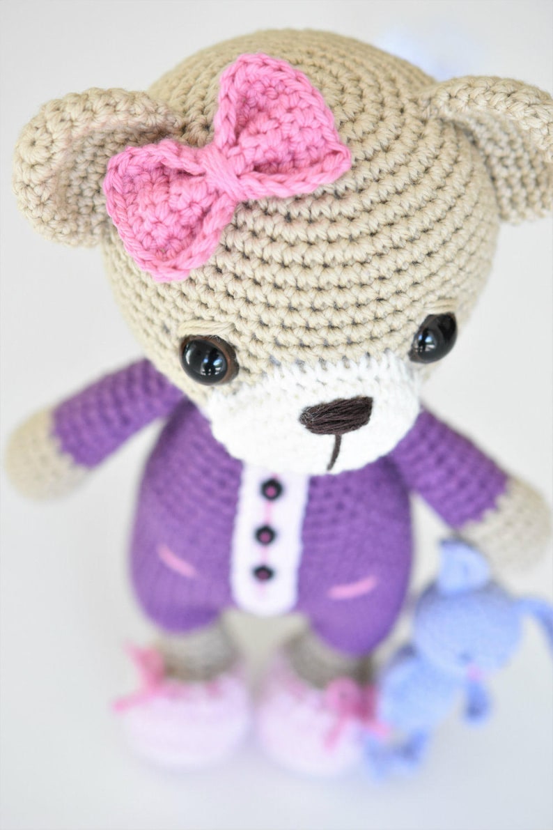 Amigurumi sleepy bear pattern Sleepy Ida and Itsy-bitsy bunny crochet bear pattern, printable pdf, DIY image 4