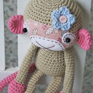 PATTERN Monkey girl amigurumi pattern, crochet pattern, amigurumi monkey, crochet monkey, monkey pattern, DIY, 2 languages image 6