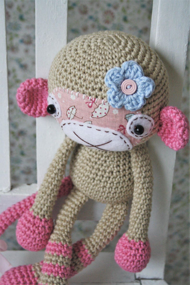 PATTERN Monkey girl amigurumi pattern, crochet pattern, amigurumi monkey, crochet monkey, monkey pattern, DIY, 2 languages image 6