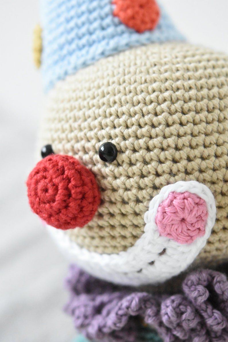 Amigurumi clown pattern Chatterbox the Clown crochet clown doll, printable pdf, lilleliis design, DIY image 4