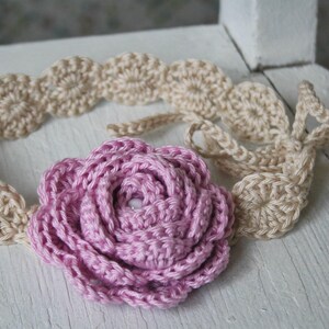 PATTERN Crochet rose headband crochet pattern, pdf pattern, crochet headband, crochet rose, rose headband, crochet accessories, DIY image 3