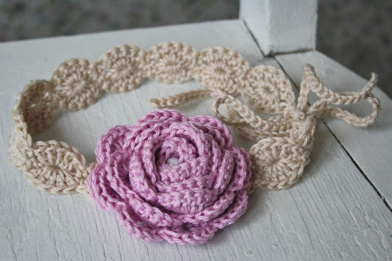 PATTERN Crochet rose headband crochet pattern, pdf pattern, crochet headband, crochet rose, rose headband, crochet accessories, DIY image 3