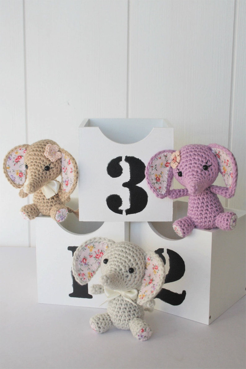 Amigurumi elephant pattern Tiny luck elephant crochet mini elephant toy, printable pdf, tutorial, DIY image 7