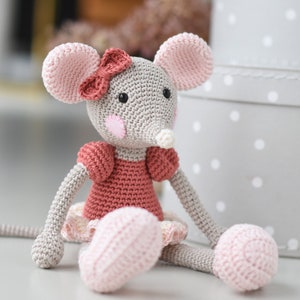 PATTERN Ballerina-Mouse crochet pattern, amigurumi pattern, crochet mouse, ballerina doll, crochet ballerina, DIY, 5 languages image 8