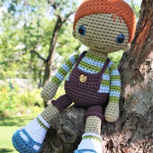 Amigurumi doll pattern Rudy the Redhead crochet redhead boy doll, printable pdf, tutorial, DIY image 4