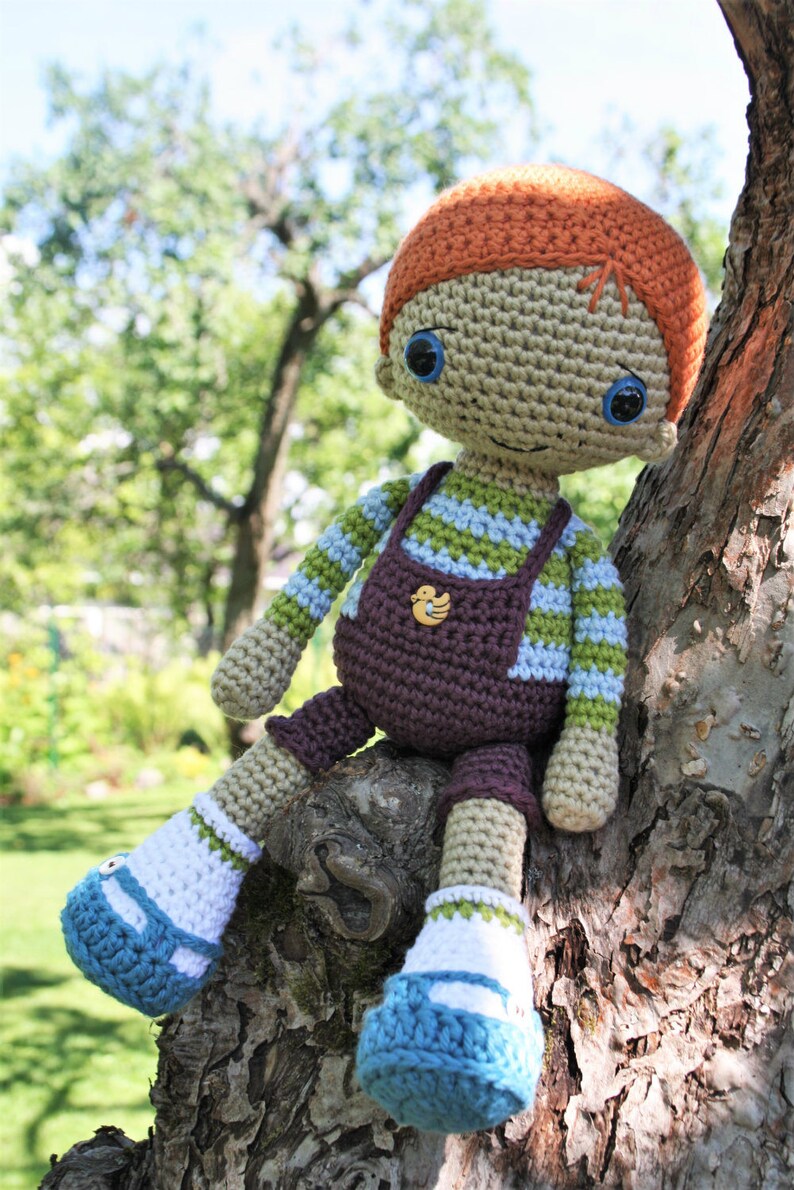 Amigurumi doll pattern Rudy the Redhead crochet redhead boy doll, printable pdf, tutorial, DIY image 4