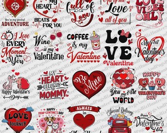 Valentine's Day SVG PNG Bundle: Love Designs for Shirts (Digital Download)