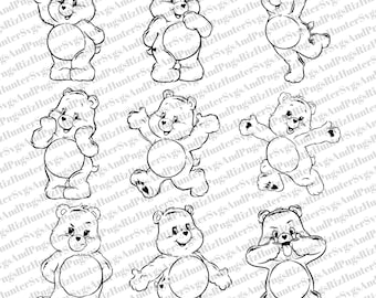 Blank Belly Bear Outlines SVG PNG: Sublimation & Print Cut Files