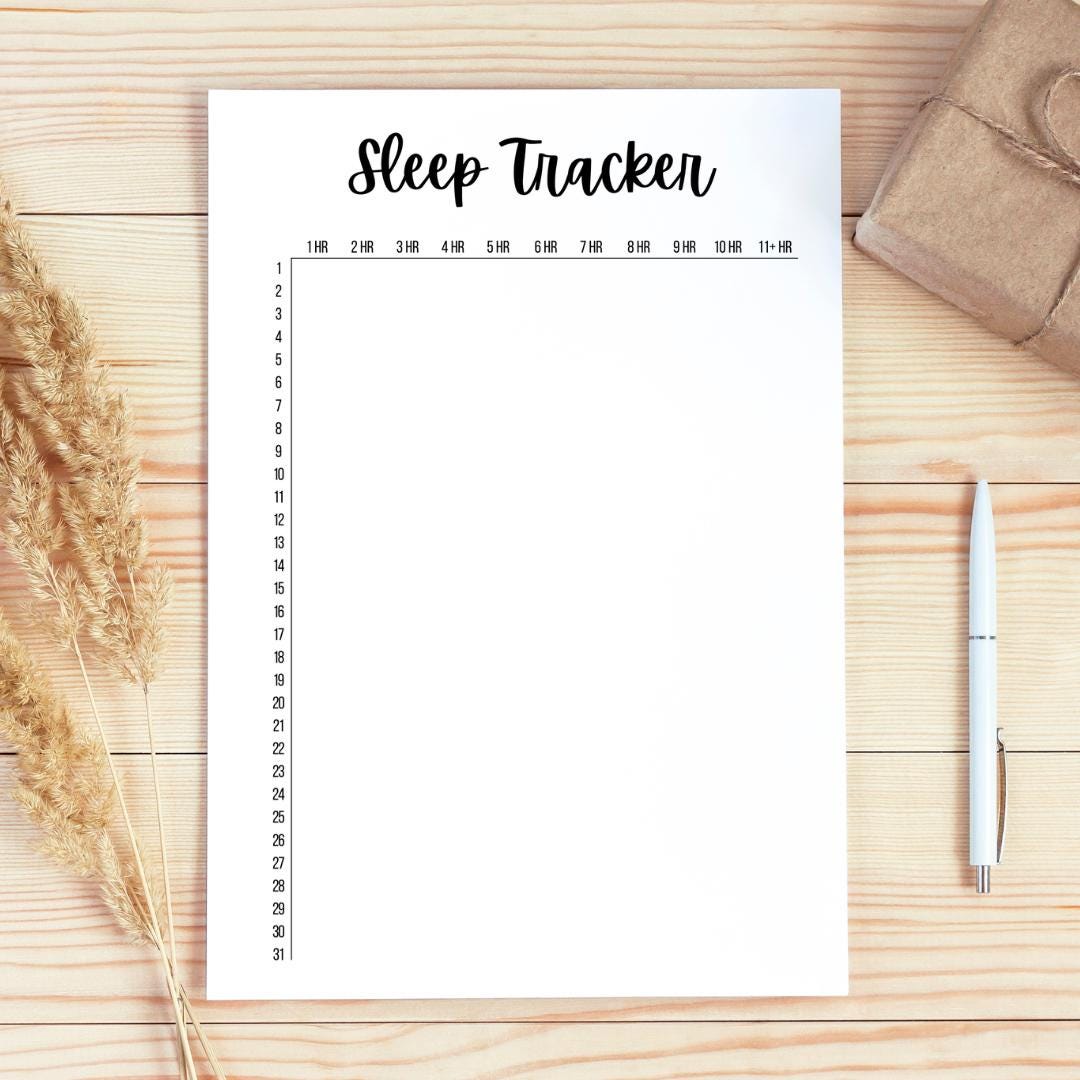 Sleep Tracker Template | Sleep Tracker Printable | Sleep Log PDF to ...