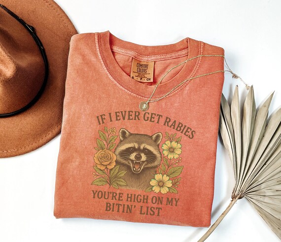 If I Ever Get Rabies You're High On My Bitin' List Shirt, Funny Raccoon Sweatshirt, Sassy Raccoon Tee, Raccoon Meme Sweater, Comfort Colors®