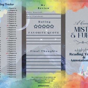 A Court of Mist and Fury Reading Tracker and Annotation Guide