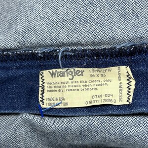 Pantalones vaqueros Wrangler de corte vaquero vintage para hombre, talla 36x36, fabricados en EE. UU. imagen 5