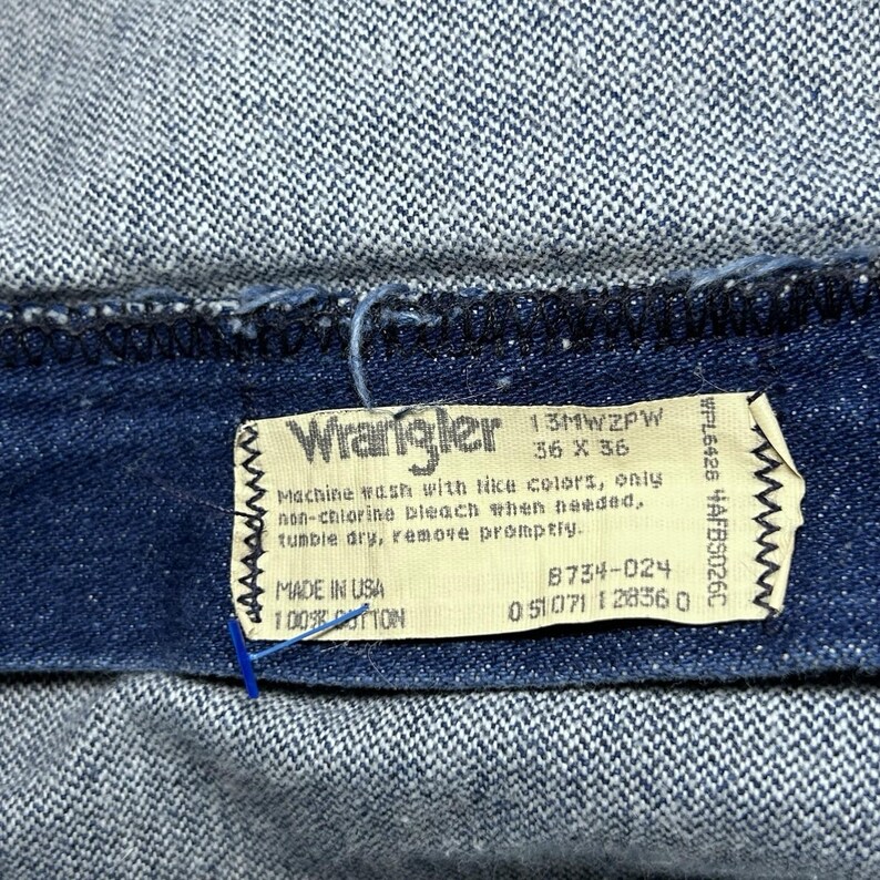 Pantalones vaqueros Wrangler de corte vaquero vintage para hombre, talla 36x36, fabricados en EE. UU. imagen 5