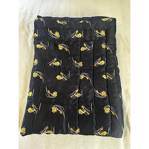 Vintage Tweety Bird Warner Bros. Black Satin Twin Comforter Rare
