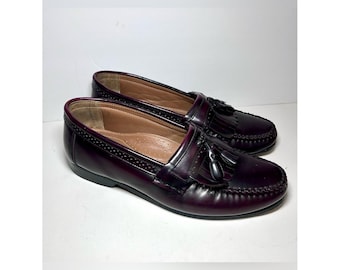 G.H. Bass & Co Grammer Kiltie Tassel Loafers Cordovan Oxblood Leather Men's 9.5D