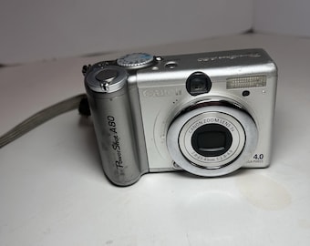 Vintage Canon Powershot A80 4.0 MP Compact Digital Silver Camera