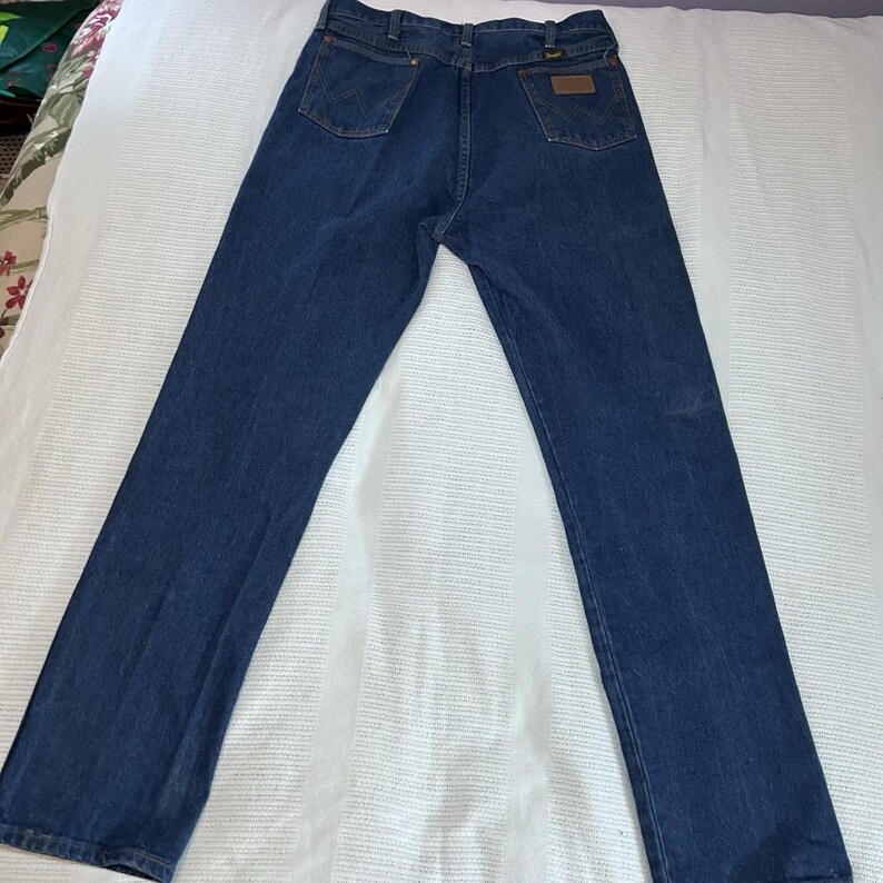 Pantalones vaqueros Wrangler de corte vaquero vintage para hombre, talla 36x36, fabricados en EE. UU. imagen 6