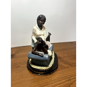Vintage African American Figurine Woman Massaging Woman Black Americana