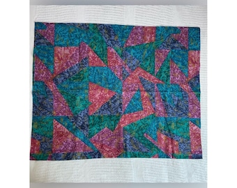 Vintage Springs 90's Geometric Pillow Sham Standard Size Teal Blue Pink
