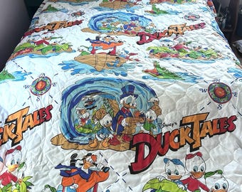 Vintage 1986 Disney's Duck Tales Quilted Twin Comforter Bedcover