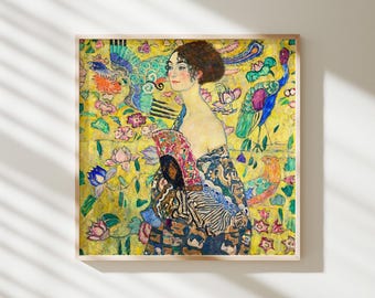 Dame met waaier – Gustav Klimt | Museumkunstdruk · Matte gicléemuurkunst