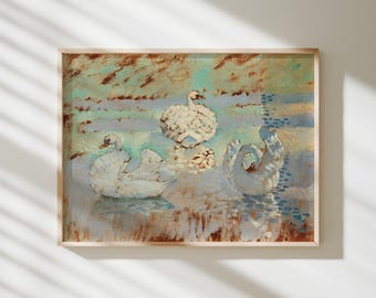 Drie zwanen – Henri-Edmond Cross | Museumkunstdruk · Matte gicléemuurkunst