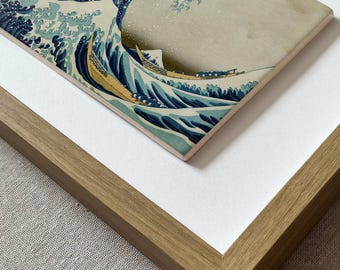 De grote golf bij Kanagawa – Katsushika Hokusai | Ingelijste handgemaakte keramische muurkunst