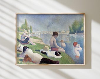 Een badplaats in Asnières – Georges Seurat | Museumkunstdruk · Matte gicléemuurkunst