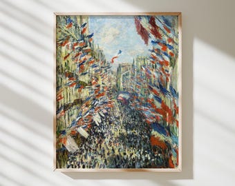 Rue Montorgueil, Parijs. Viering van 30 juni 1878 – Claude Monet | Museumkunstdruk · Matte gicléemuurkunst