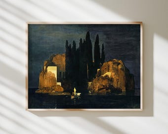 The Isle of the Dead, eerste versie – Arnold Böcklin | Museumkunstdruk · Matte gicléemuurkunst