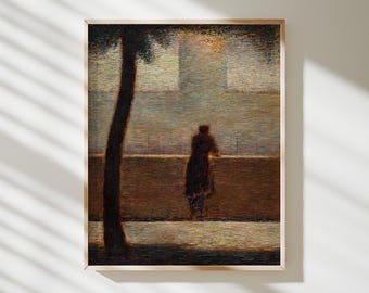 Man leunend op een borstwering – Georges Seurat | Museumkunstdruk · Matte gicléemuurkunst