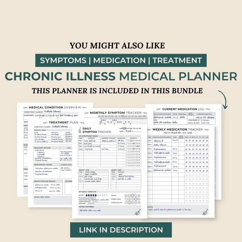 Medication Tracker, Medication Log, Medical Information Binder Insert, Chronic Illness Medical Printable, Medicine Chart, Digital Download image 8