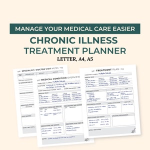 Medical Information Binder, Spoonie Health Care Planner, Medical Binder Printable, Chronic Illness Journal, Treatment Medical History image 1