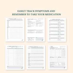 Health Trackers for Chronic Illness, Medical Binder, Symptom Tracker Journal, Printable and Digital Medical Planner, Chronic Pain Journal image 4