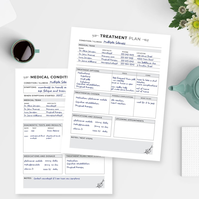 Medical Information Binder, Spoonie Health Care Planner, Medical Binder Printable, Chronic Illness Journal, Treatment Medical History image 2