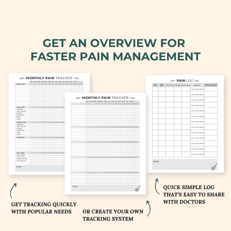 Chronic Pain Tracker, Chronic Illness Medical Planner Printable, Digital Medical Binder Template, Sleep Symptom Tracker, Medication Tracker image 4