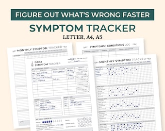 Symptom Tracker, Headache Diary, Wellness Journal Insert, Medical Information Binder, Chronic Illness Printable