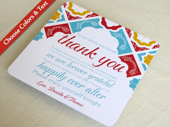 Mexican Tile Wedding Thank You Card Talavera Tile Reception Etsy