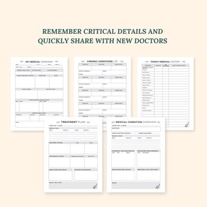 Health Trackers for Chronic Illness, Medical Binder, Symptom Tracker Journal, Printable and Digital Medical Planner, Chronic Pain Journal image 5