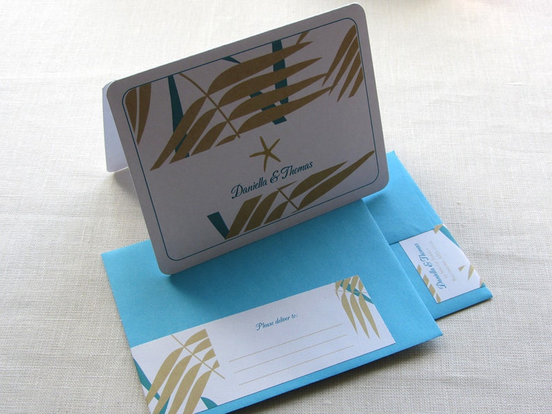 Beach Wedding Note Card Gift Set of 10 Starfish Thank You Card