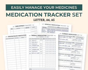 Medication Tracker, Medication Log, Medical Information Binder Insert, Chronic Illness Medical Printable, Medicine Chart, Digital Download