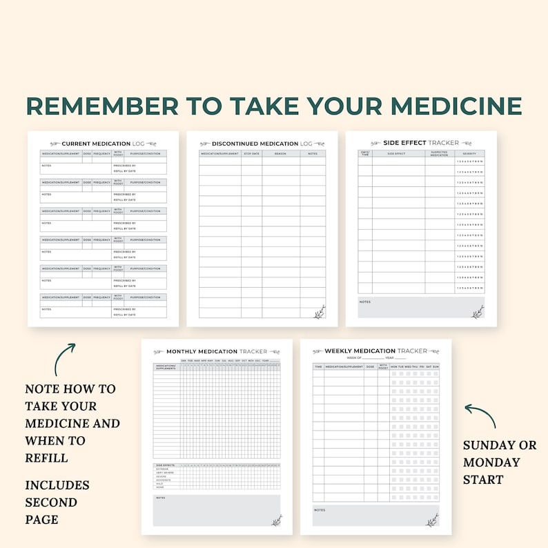 Chronic Pain Tracker, Chronic Illness Medical Planner Printable, Digital Medical Binder Template, Sleep Symptom Tracker, Medication Tracker image 5