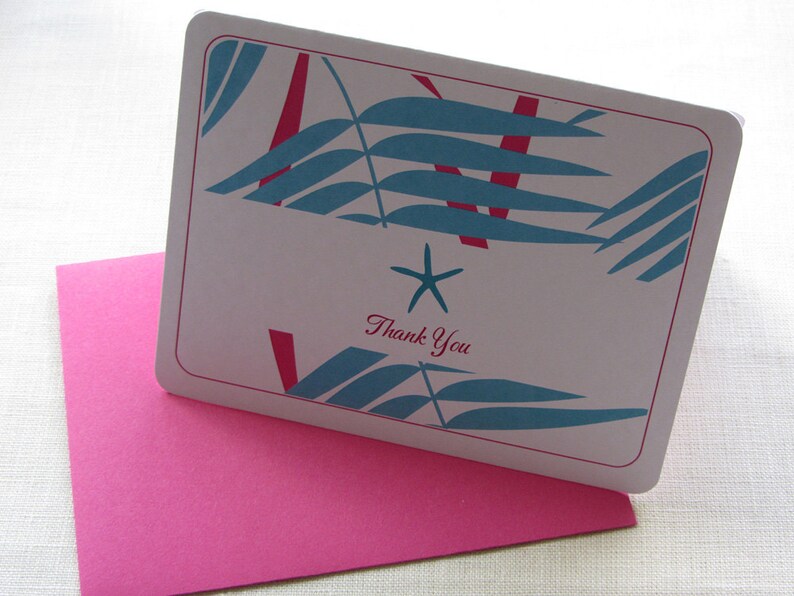 Beach Wedding Note Card Gift Set of 10 Starfish Thank You Card