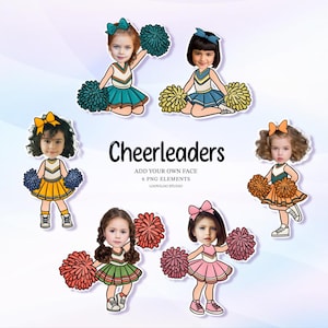 Lägg till eget ansikte, Cheerleaders, Ansikte blankt, Cupcake Topper