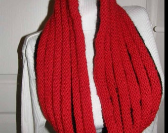 Cowl 2in1 -Red or black knitted neckwarmer  ,unisex