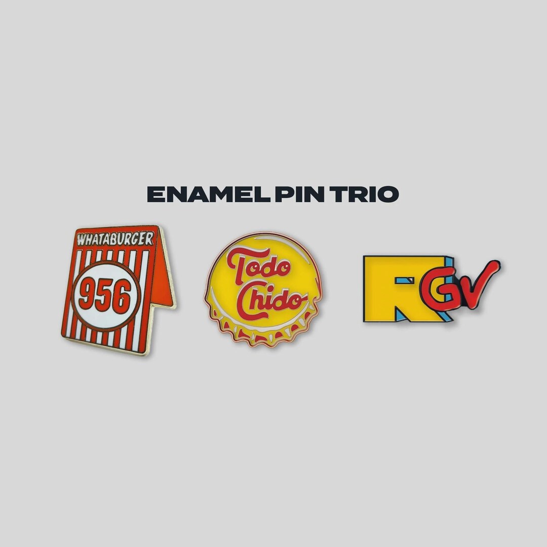 Pin Point Rgv RGV Enamel Pin Set | Whataburger 956 | Todo Chido | Rio Grande Valley ...
