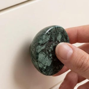 Green Marble cabinet round drawer knob, luxury large kitchen dresser handle,43mm hemispherical marble knob