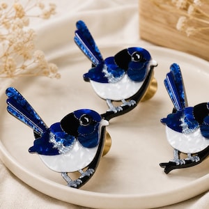 Blue bird cabinet drawer knob, acrylic decorative Knobs, cupboard drawer pulls, magpie wardrobe Knob