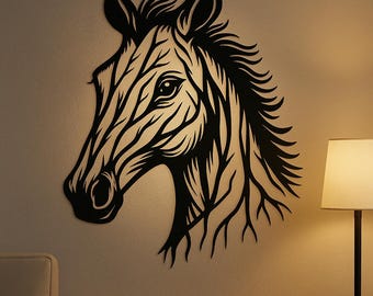 Horse Head Laser Cut File | Detailed Portrait Wall Art (SVG, DXF)