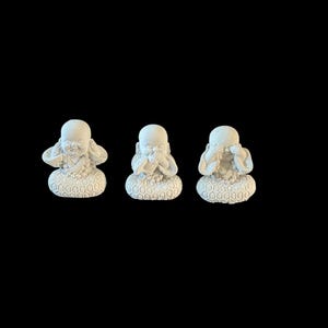 S0015 Silicone mold 3 silicone molds Buddha 5 cm high Mold, see nothing, hear nothing, say nothing
